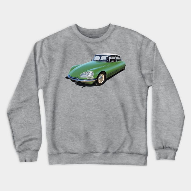 Citroen DS in Green Crewneck Sweatshirt by candcretro